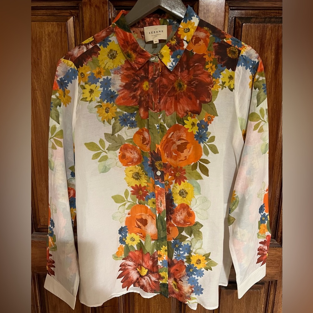 SEZANE Chemise Pierro Floral Blouse - Size 40 (US M)